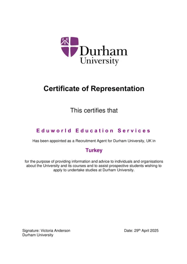 Durham University Certificate 2025